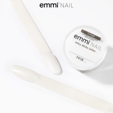 Emmi-Nail Color Gel Milky White Glitter 5ml -F418-