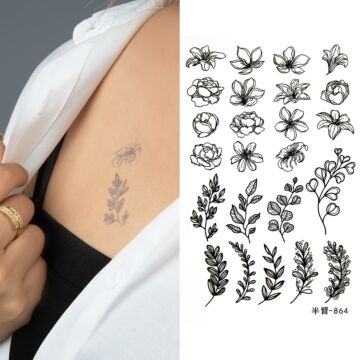 Skin Tattoo Flower Collection -001-