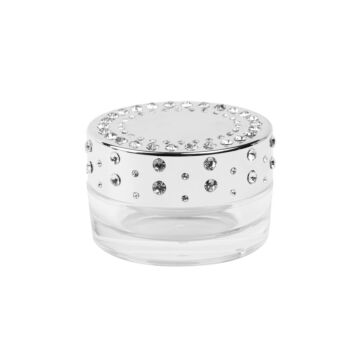 Jar 15ml with rhinestone silver