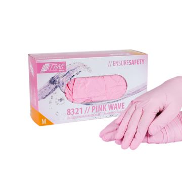 Nitrile gloves pink size M