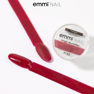Emmi-Nail Color Gel Magic Red Glitter 5ml -F133-