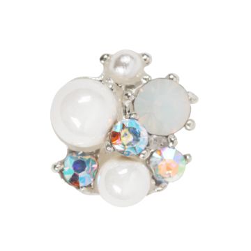 Nail charm brooch pearls