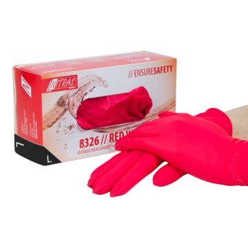 Nitrile gloves red size L