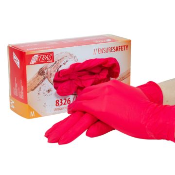 Nitrile gloves red size M