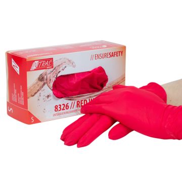 Nitrile gloves red size S