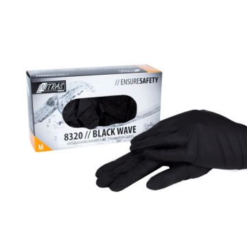 Nitrile gloves black size M