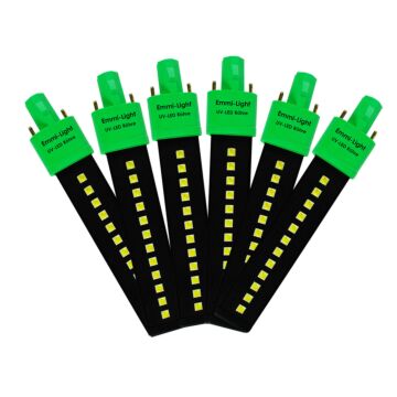 set of 6 Emmi UV/ LED tubes 8.5 watts 