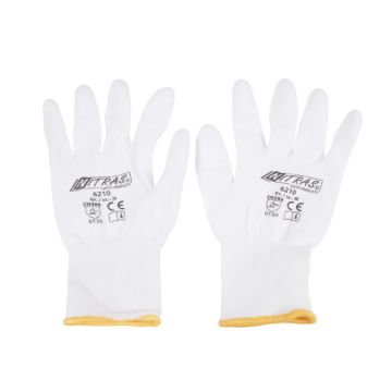 Nylon glove white size M, 1 pair