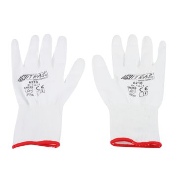 Nylon glove white size S, 1 pair