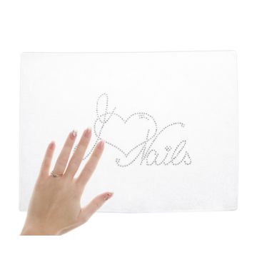 Towel with rhinestones "I love nails"